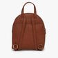 Womens Brown Solid Backpack