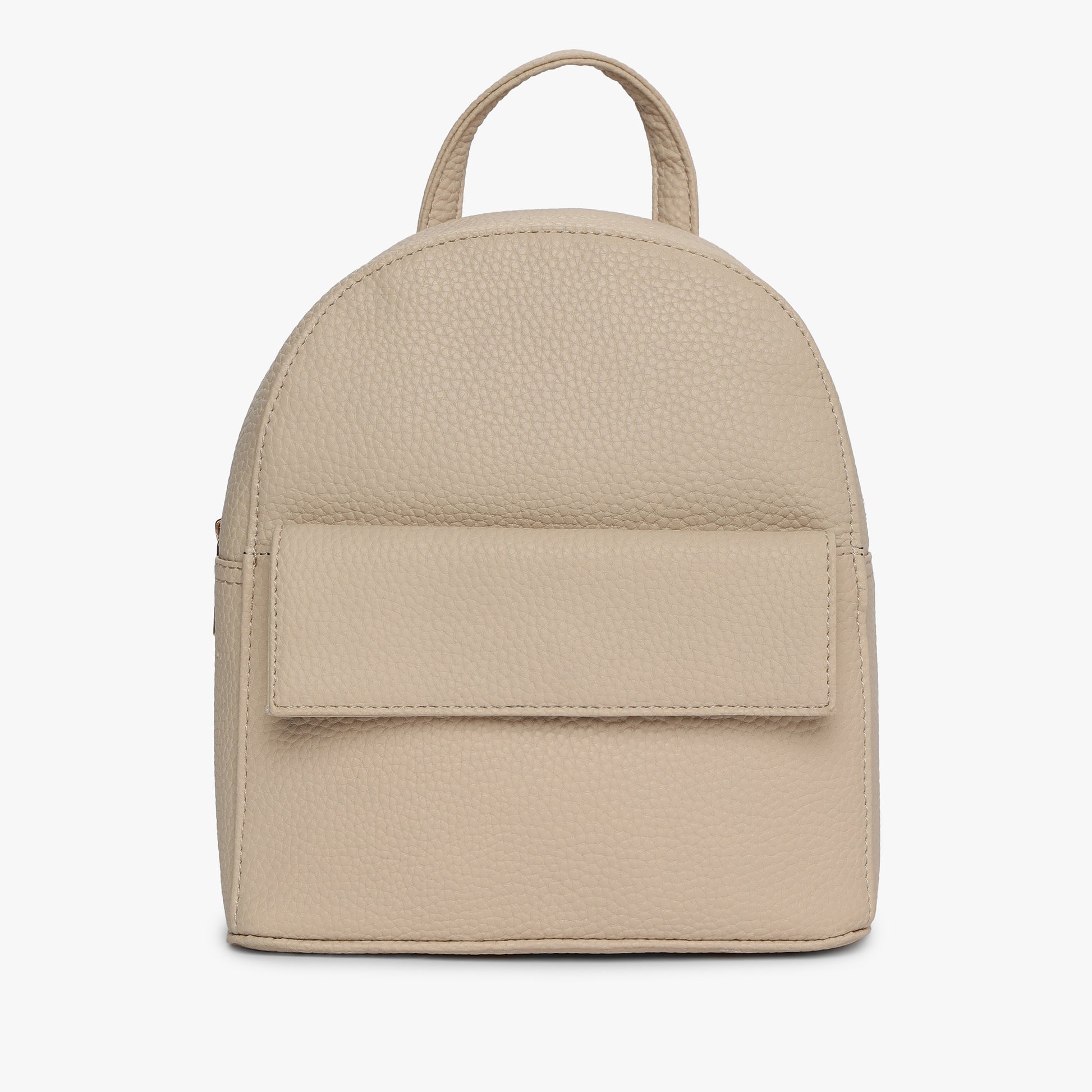 Womens Cream Solid Backpack