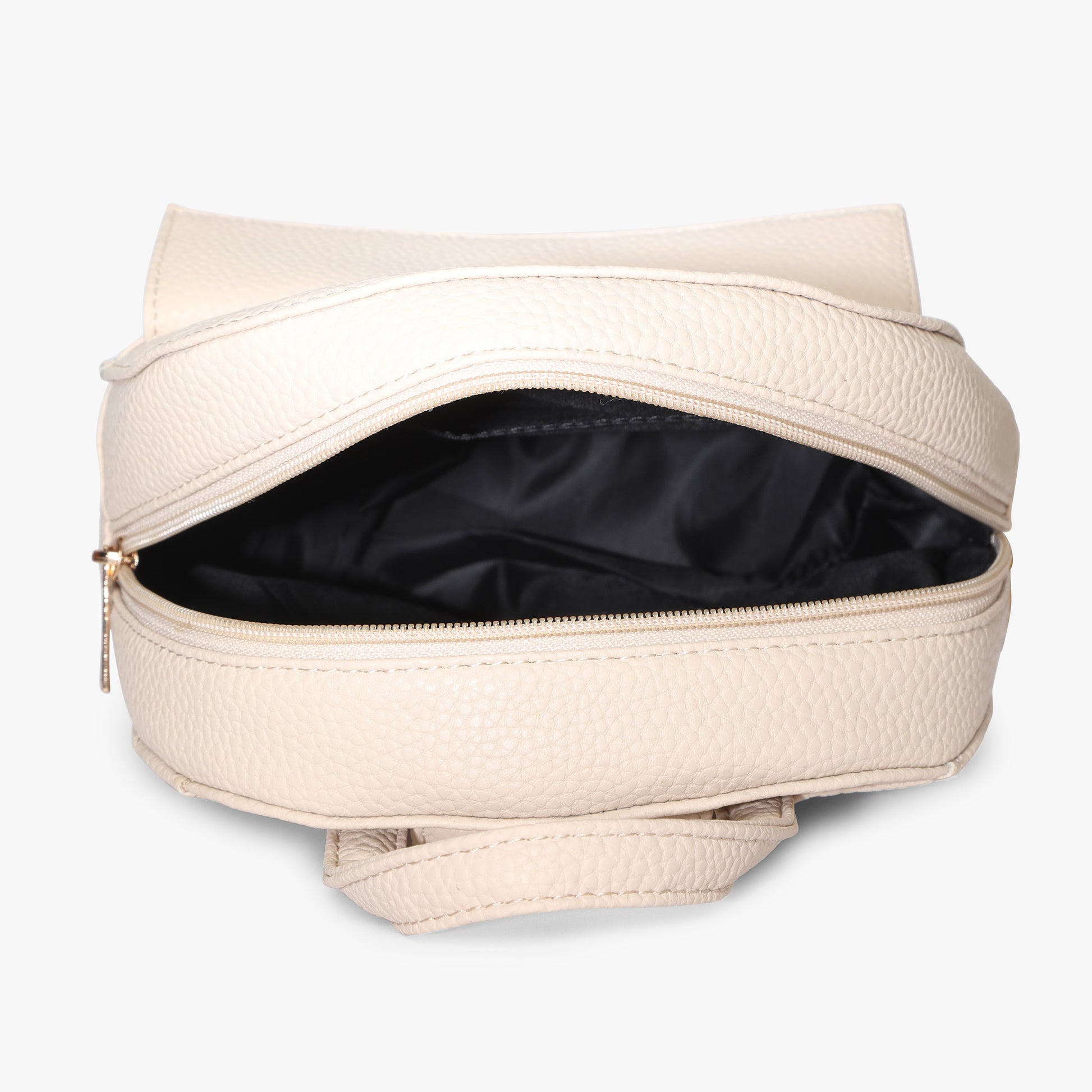Womens Cream Solid Backpack