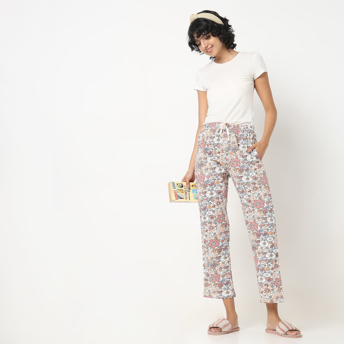 Regular Fit Printed Mid Rise Pyjamas