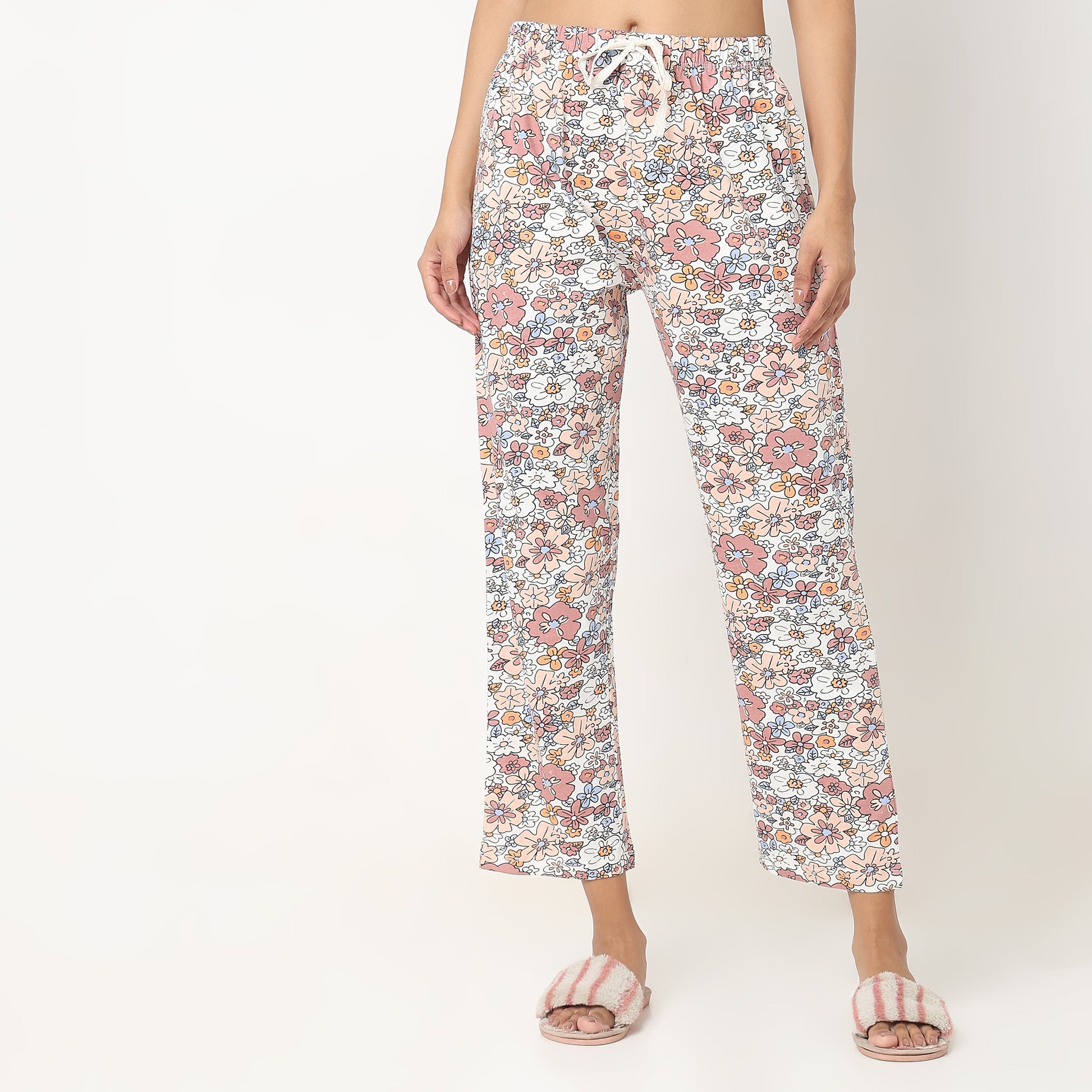Regular Fit Printed Mid Rise Pyjamas