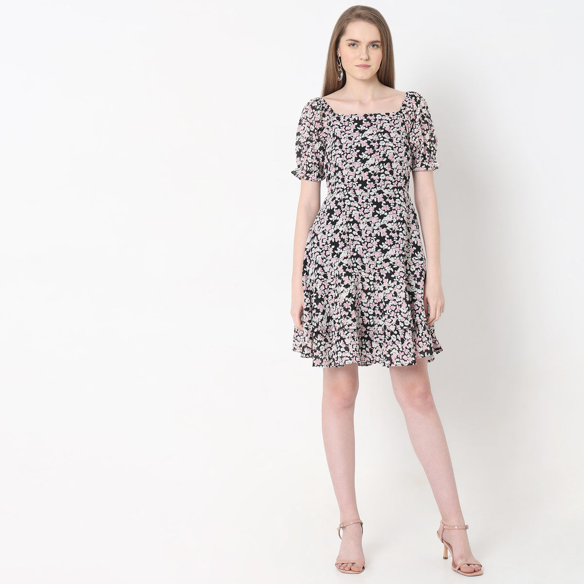 Regular Fit Floral Dress