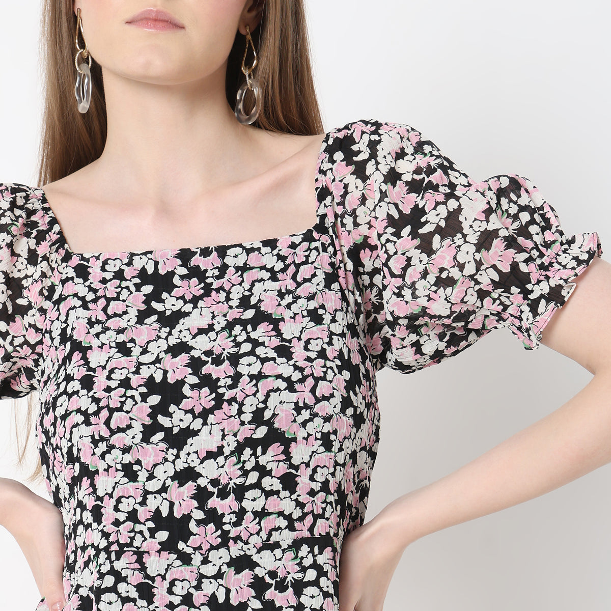 Regular Fit Floral Dress