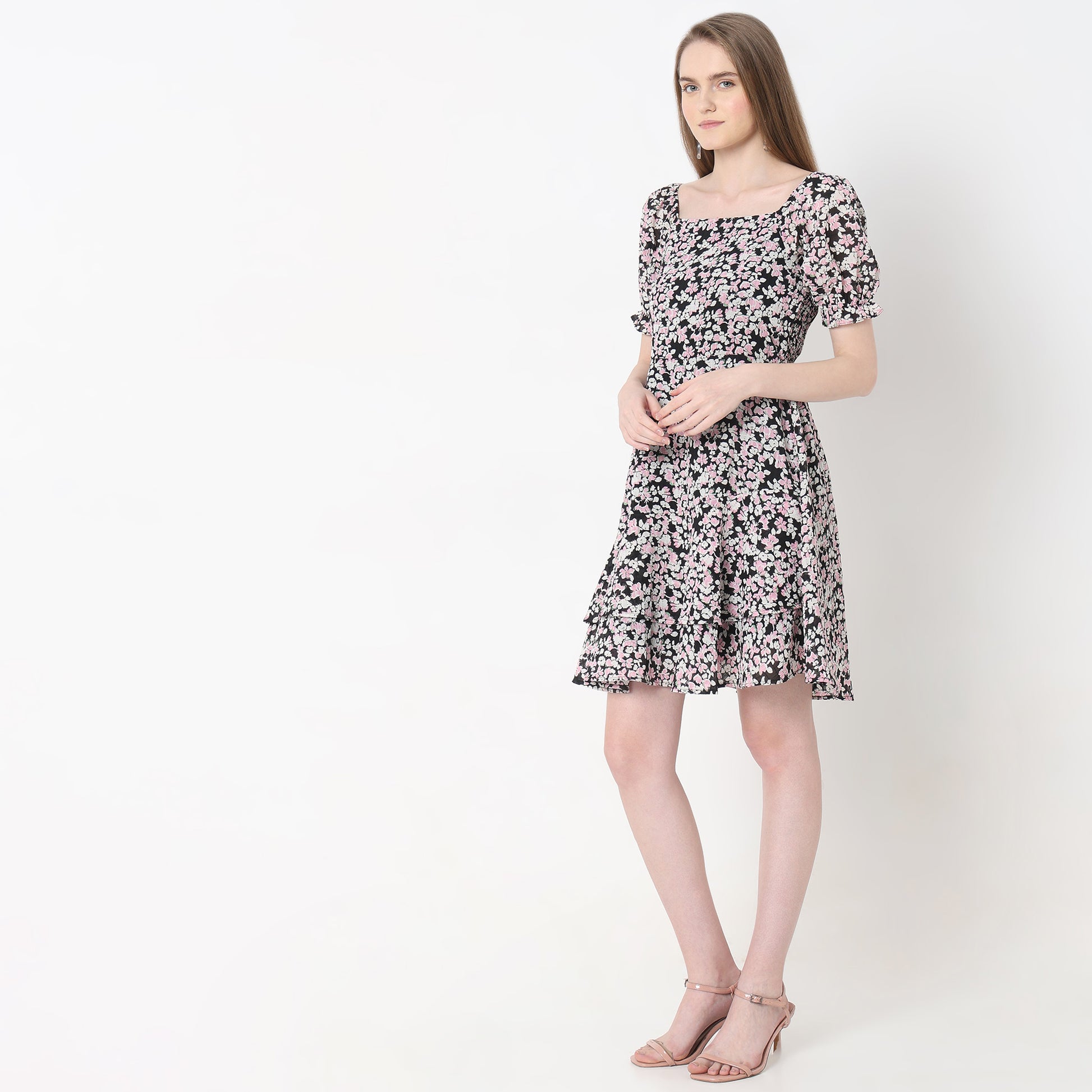 Regular Fit Floral Dress