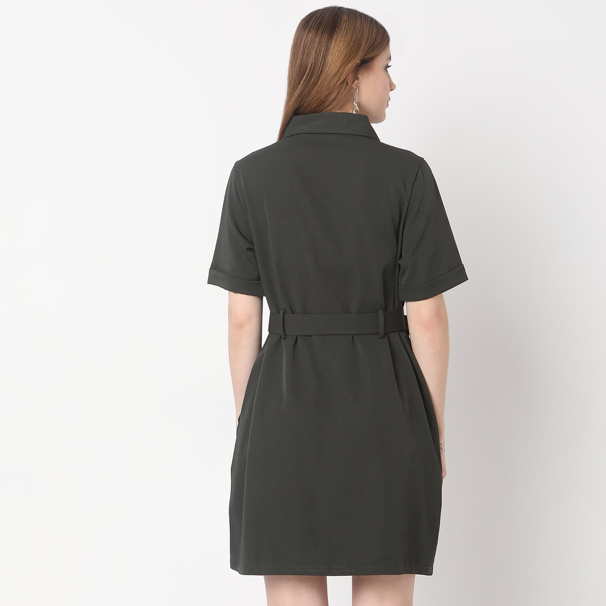 Regular Fit Solid Dress