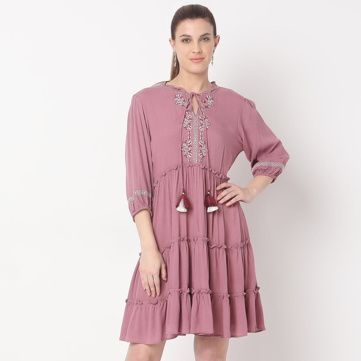 Regular Fit Solid Dress