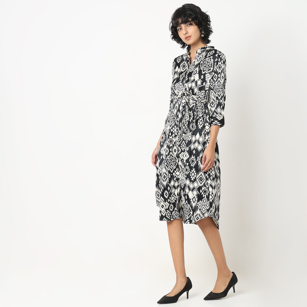 Flare Fit Printed Dress