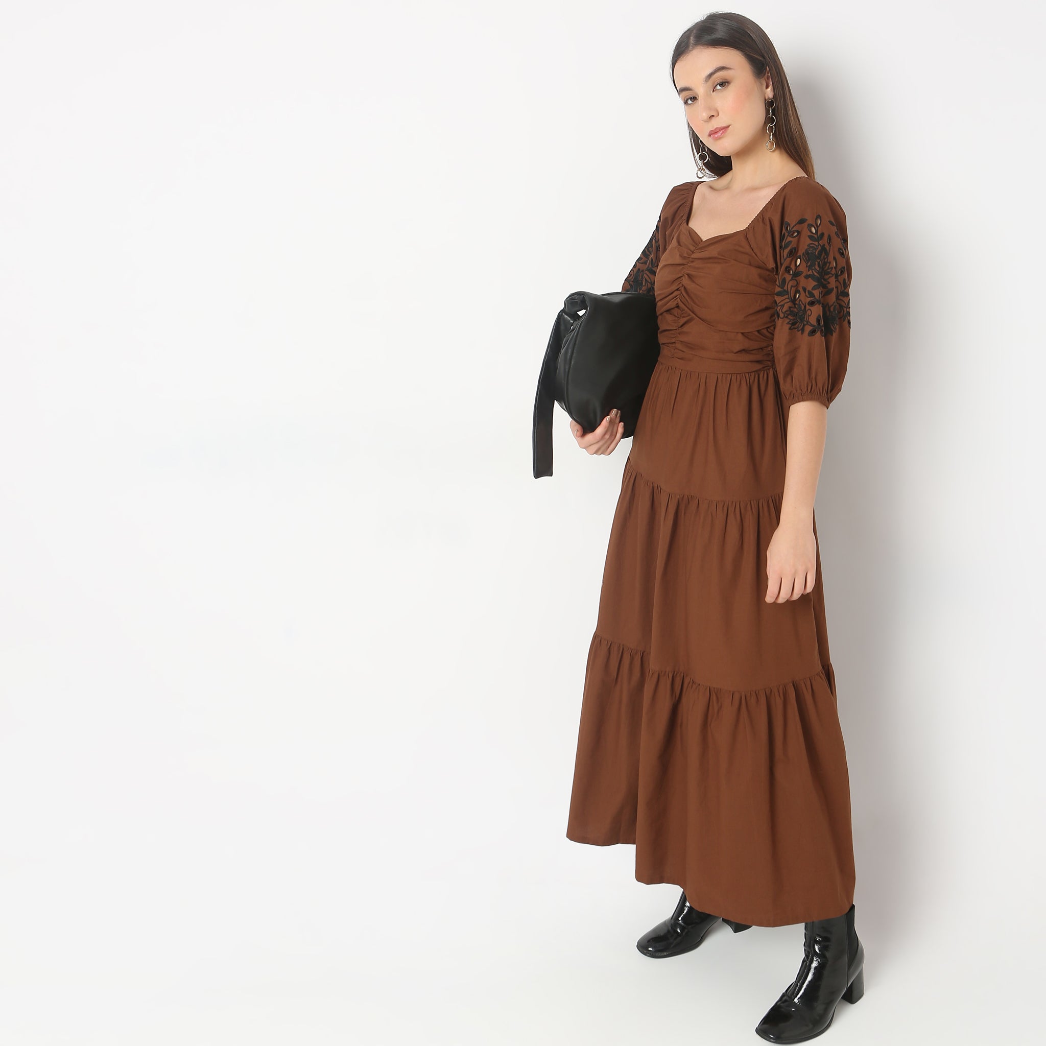 Straight Fit Embroidered Dress