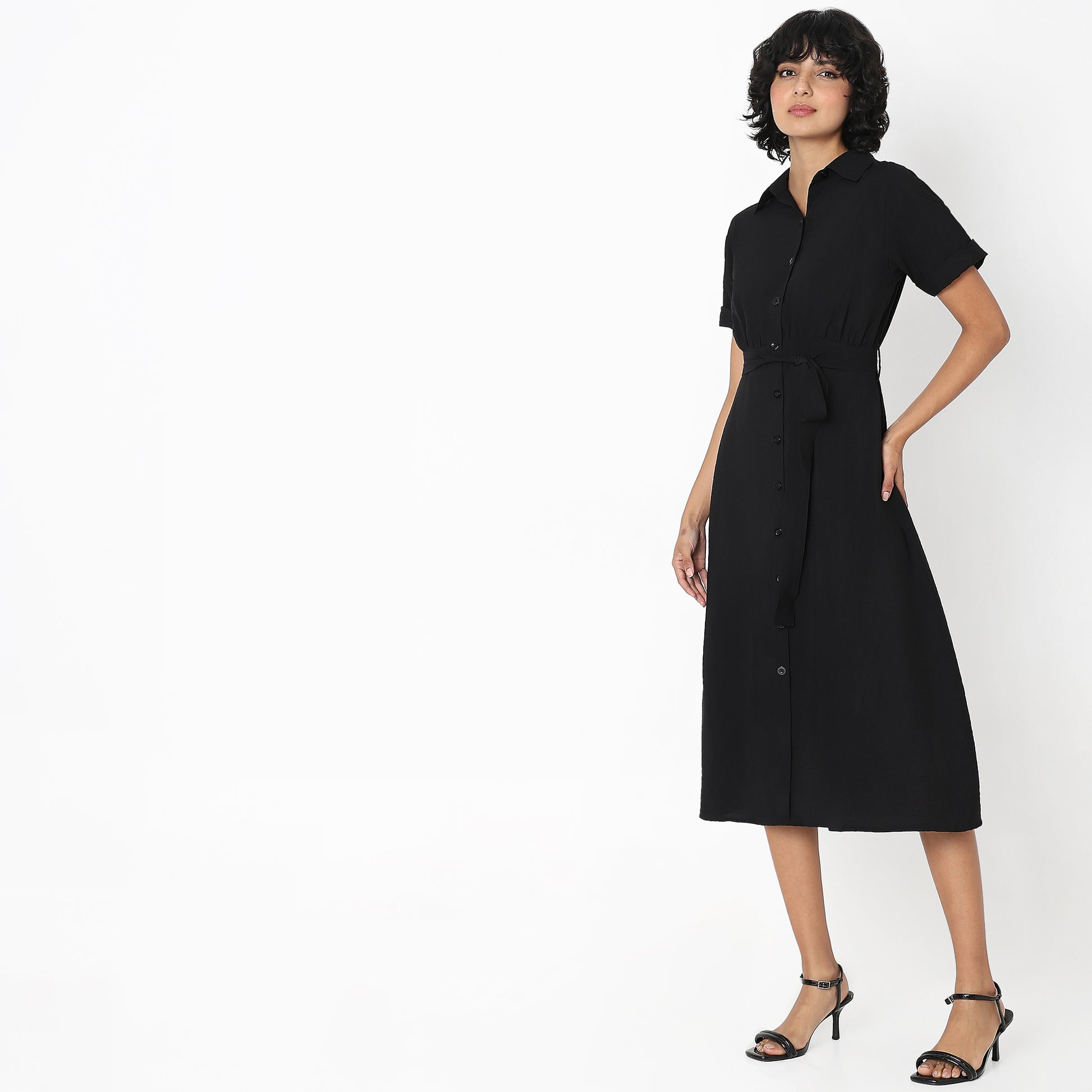 Regular Fit Solid Dress