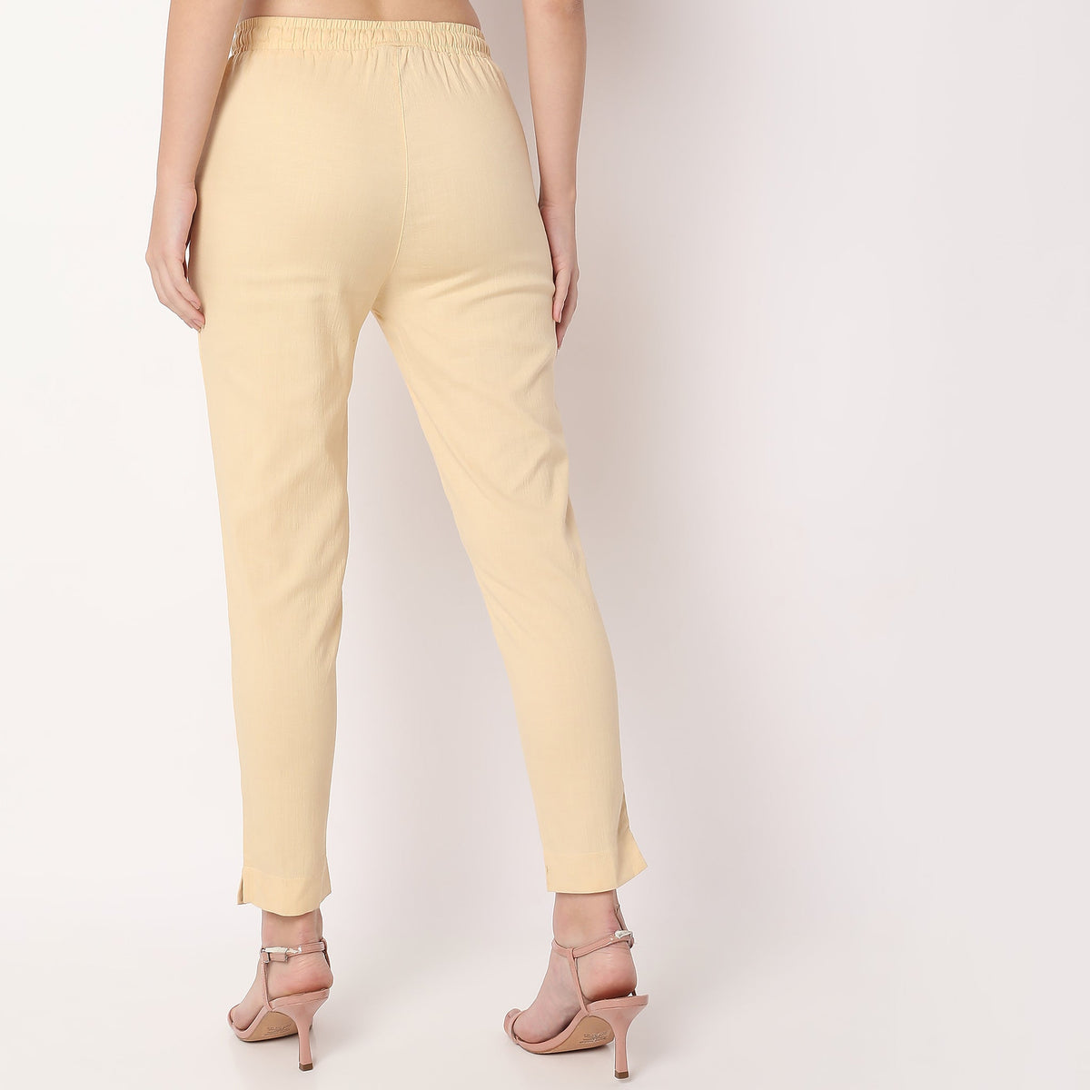 Slim Fit Solid Ethnic Pants