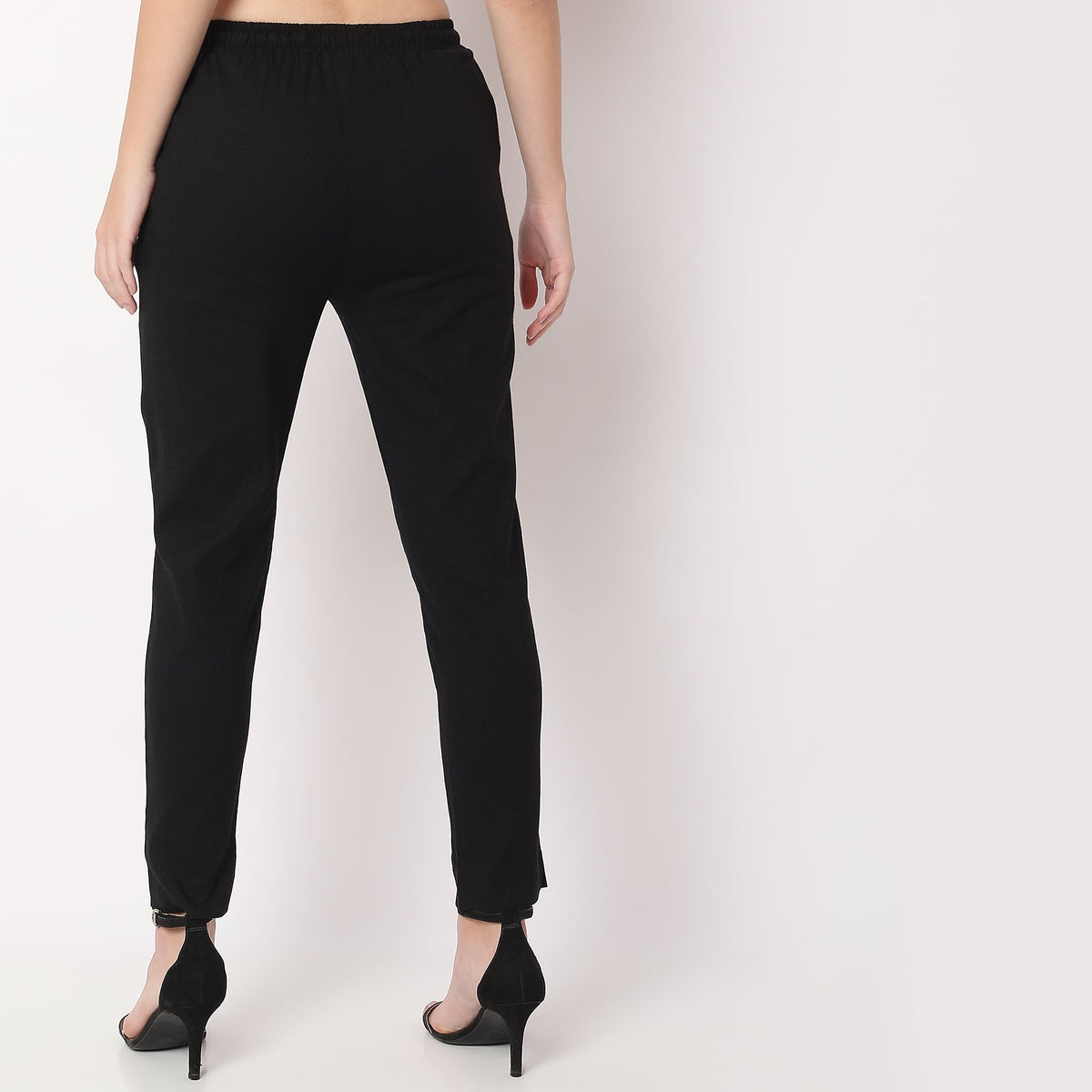 Slim Fit Solid Ethnic Pants