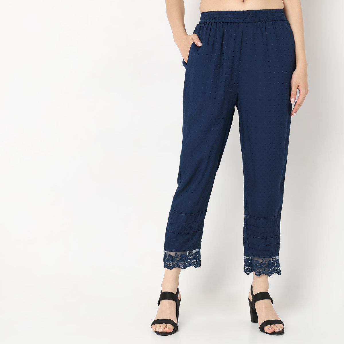 Straight Fit Solid  Ethnic Pants