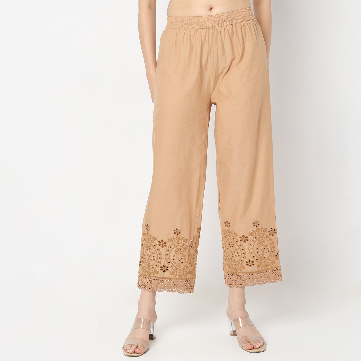 Regular Fit Embroidered Ethnic Pants