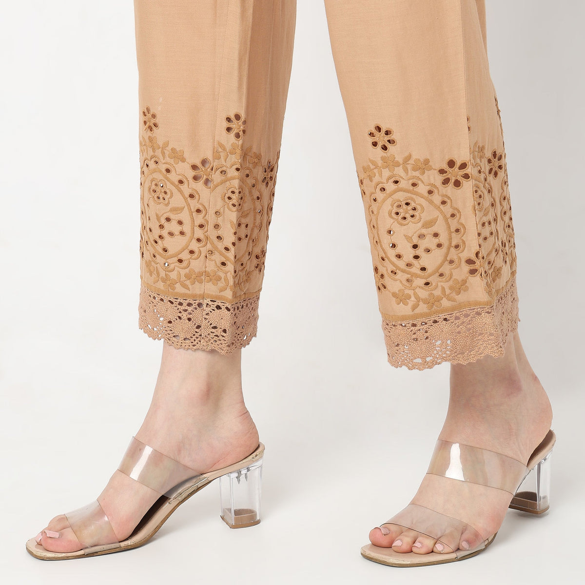 Regular Fit Embroidered Ethnic Pants