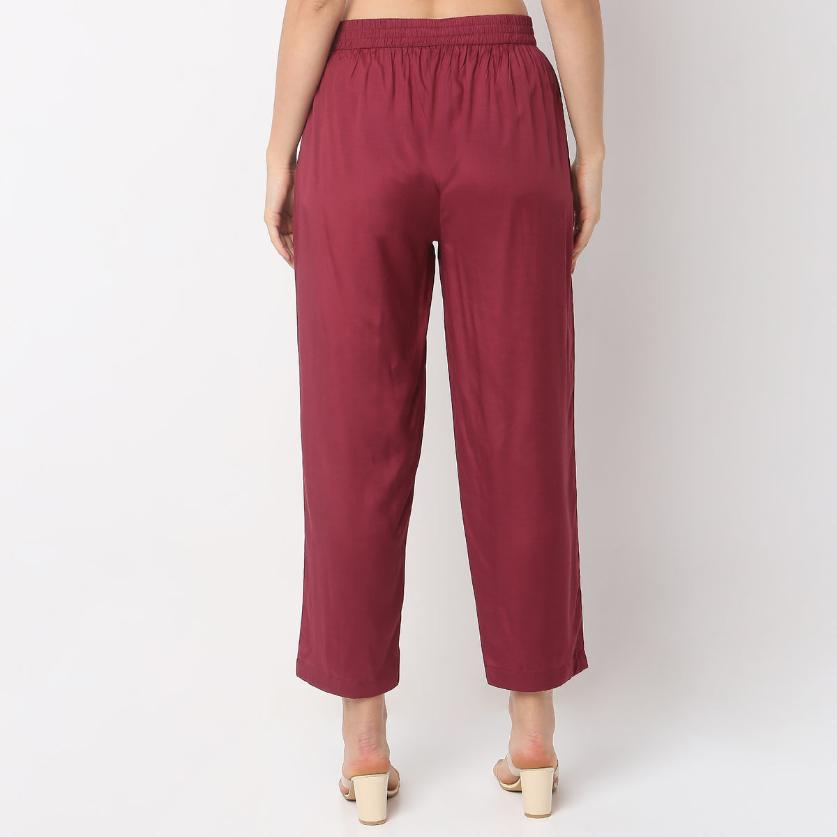 Straight Fit Mid Rise Pants