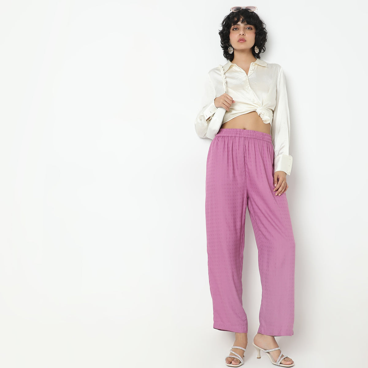 Regular Fit Printed Mid Rise Pants