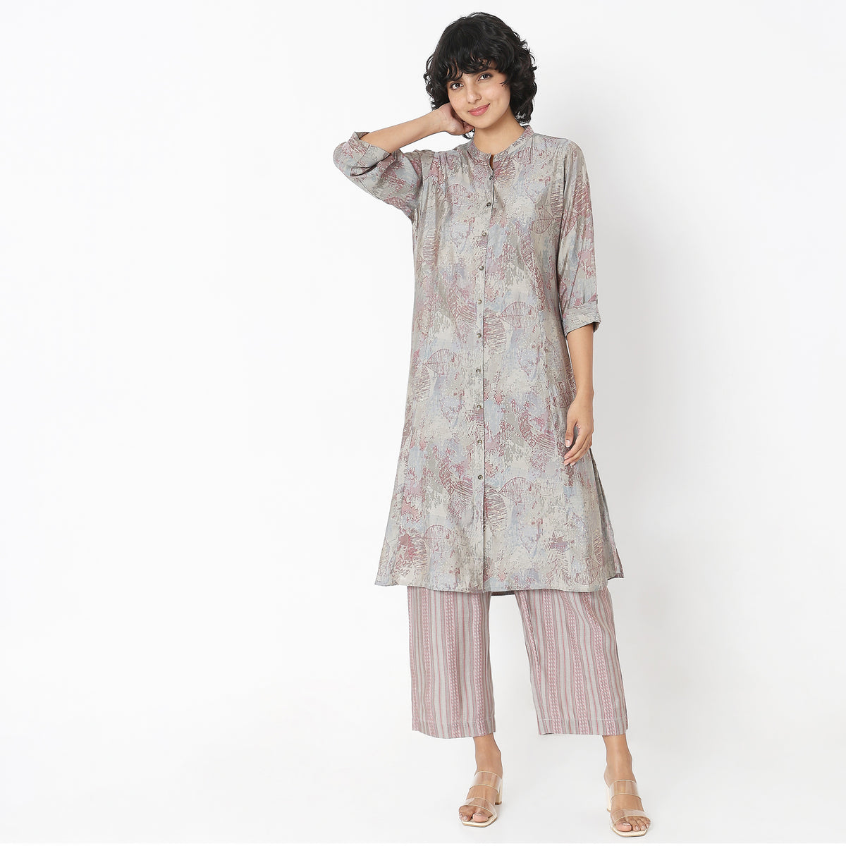 Regular Fit Printed Kurta with Pant Set