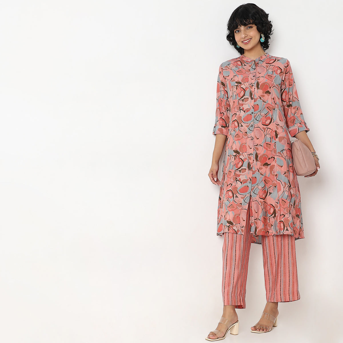 Flare Fit Printed Kurta With Pant Set