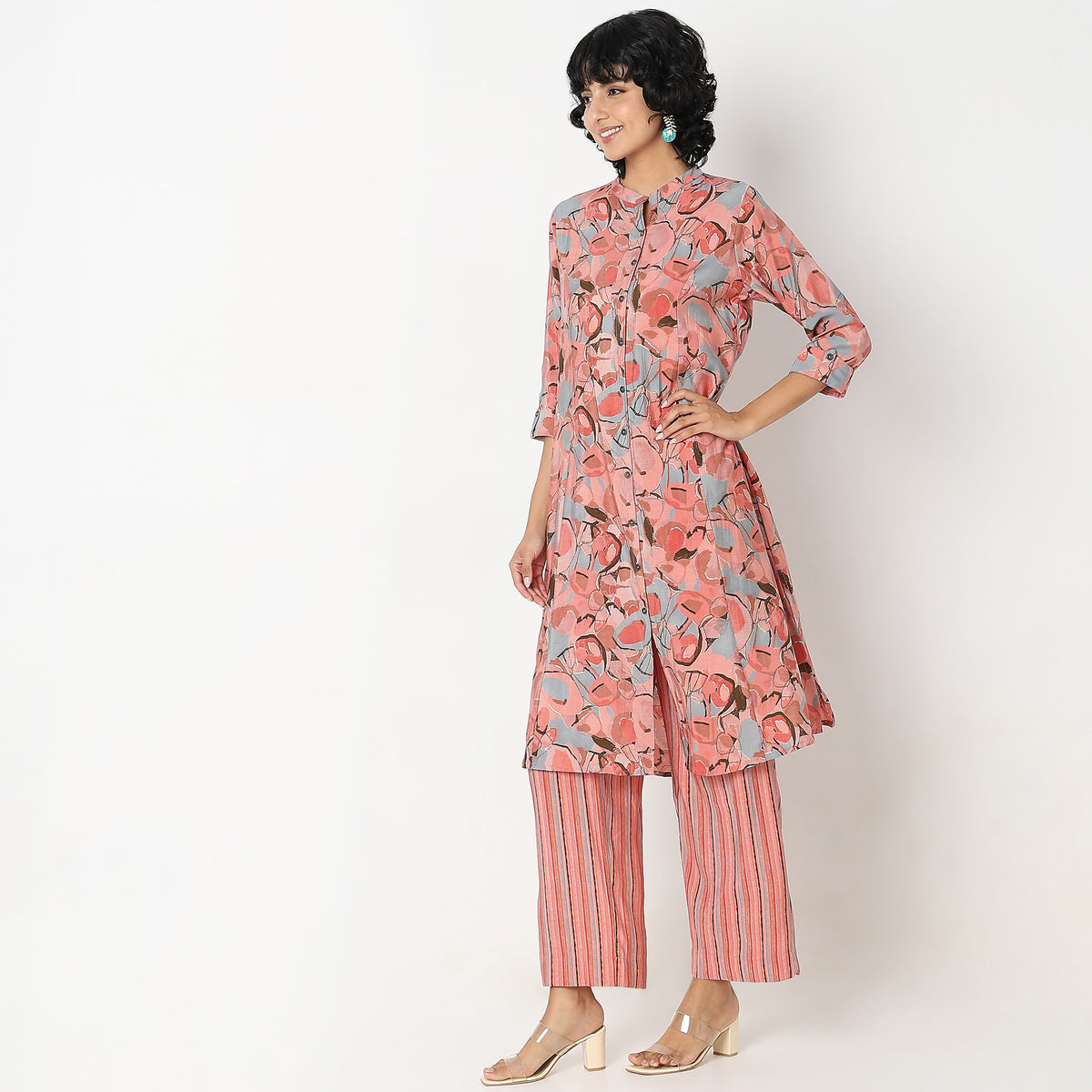 Flare Fit Printed Kurta With Pant Set