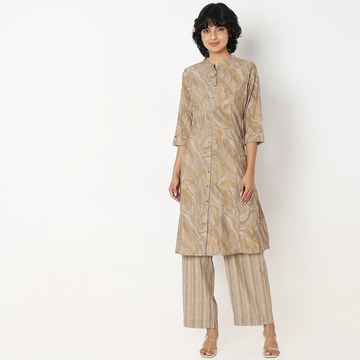 Regular Fit Printed Kurta With Pant Set