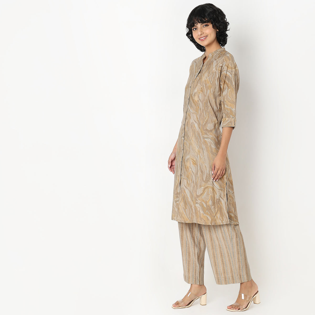 Regular Fit Printed Kurta With Pant Set