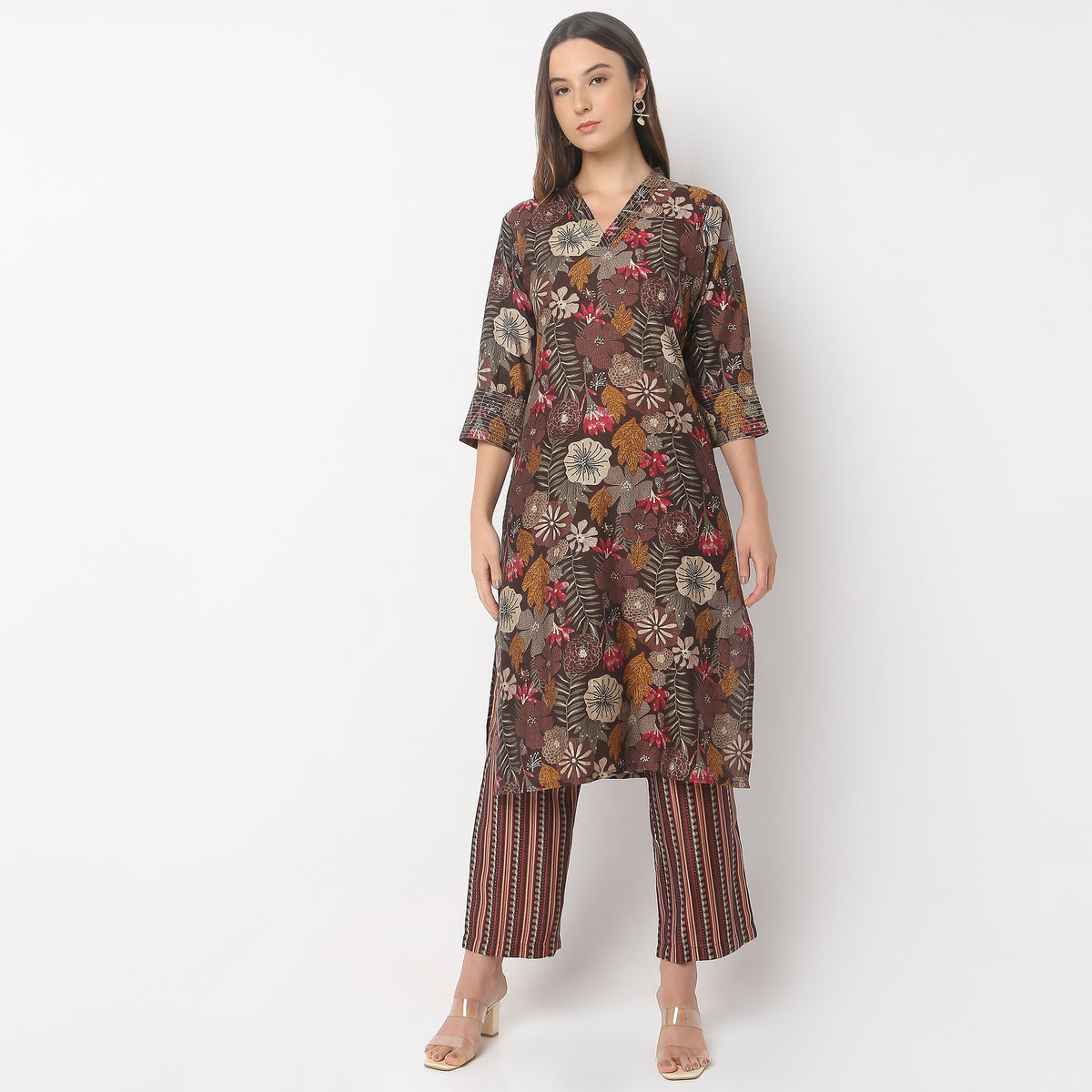 Regular Fit Printed Kurta with Pant Set