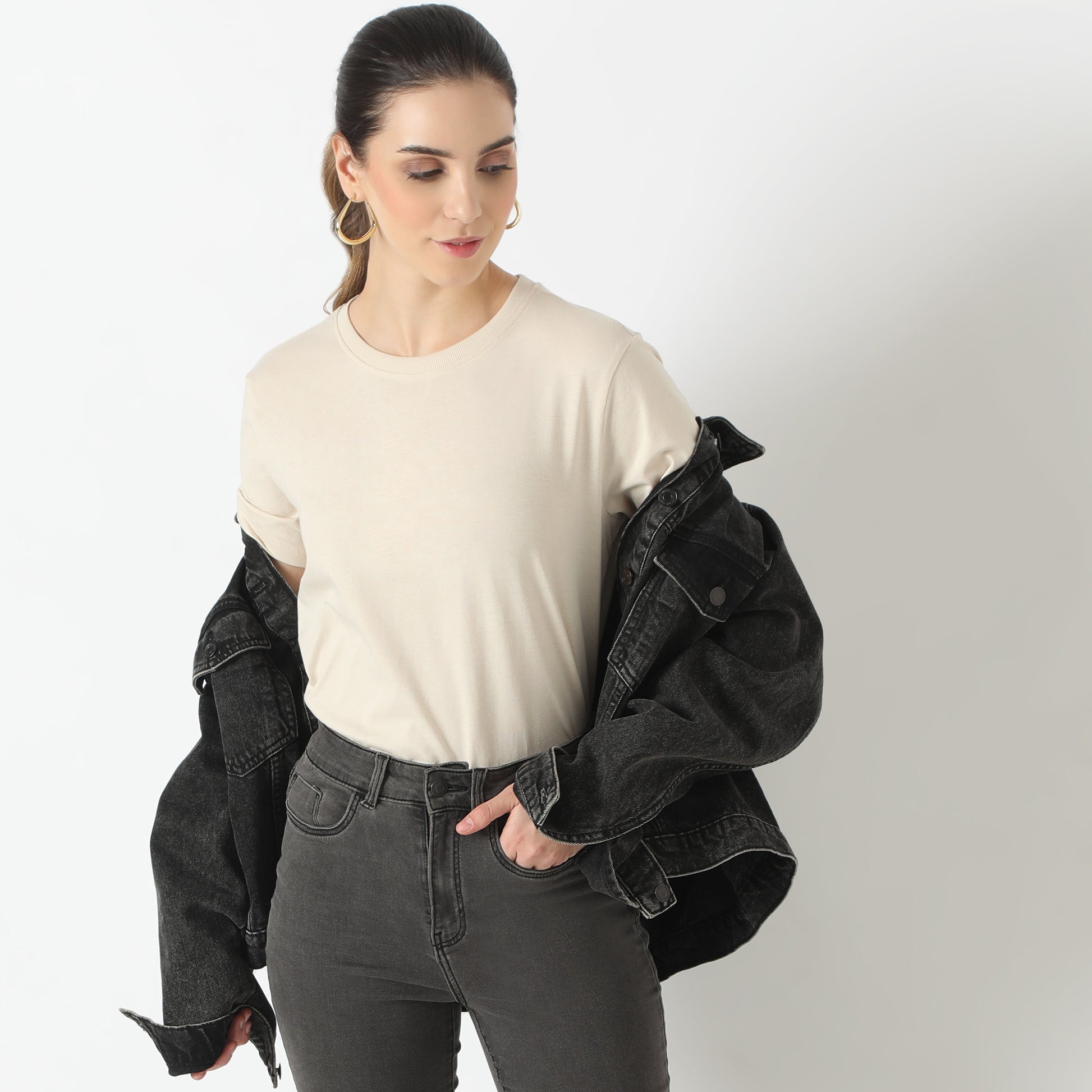 Regular Fit Solid T-Shirt