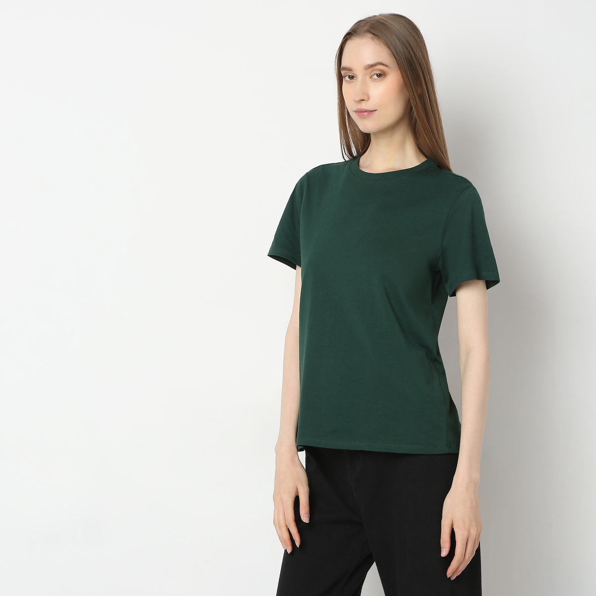 Regular Fit Solid T-Shirt