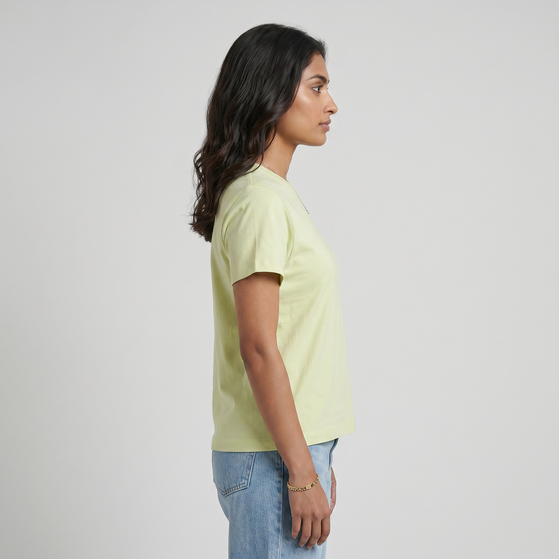Knitted Cotton Solid T-Shirt