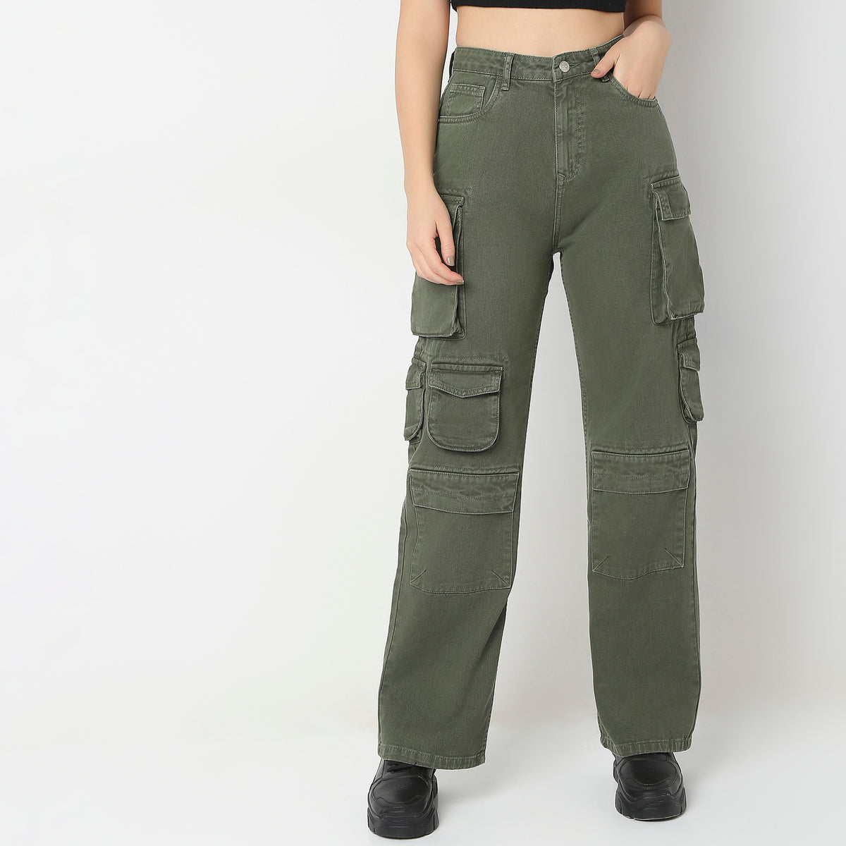 Cargo Fit High Rise Jeans