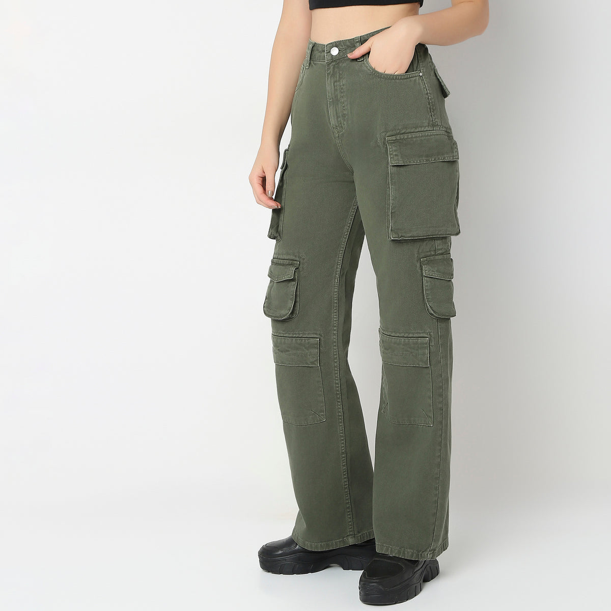 Cargo Fit High Rise Jeans