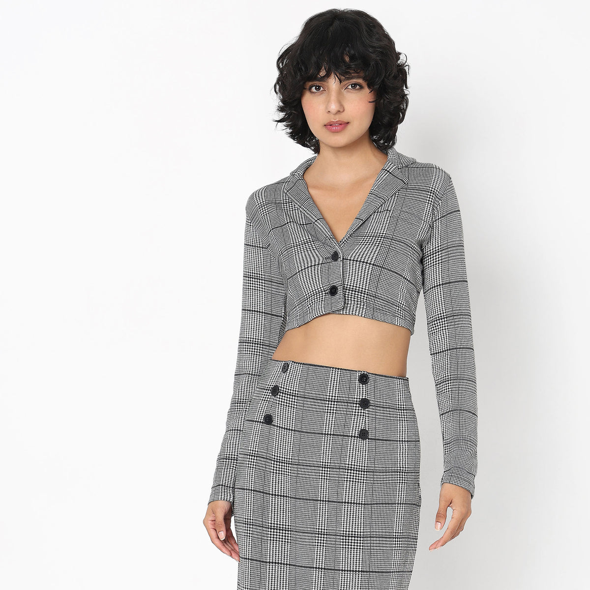 Slim Fit Houndstooth Top