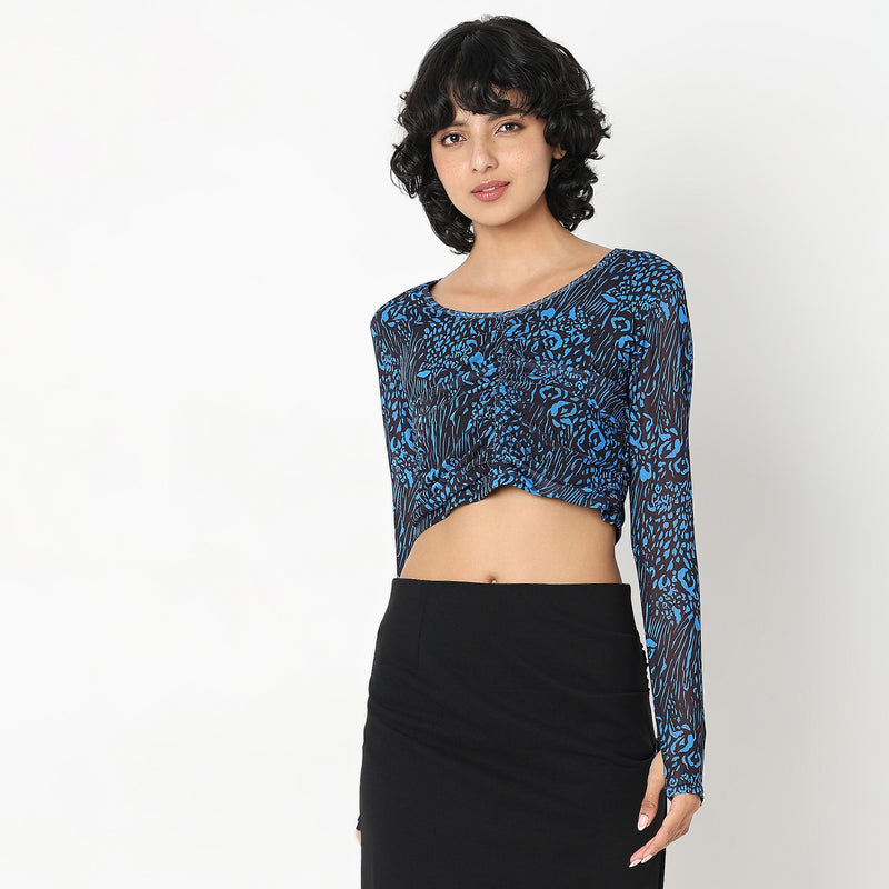 Slim Fit Printed Top