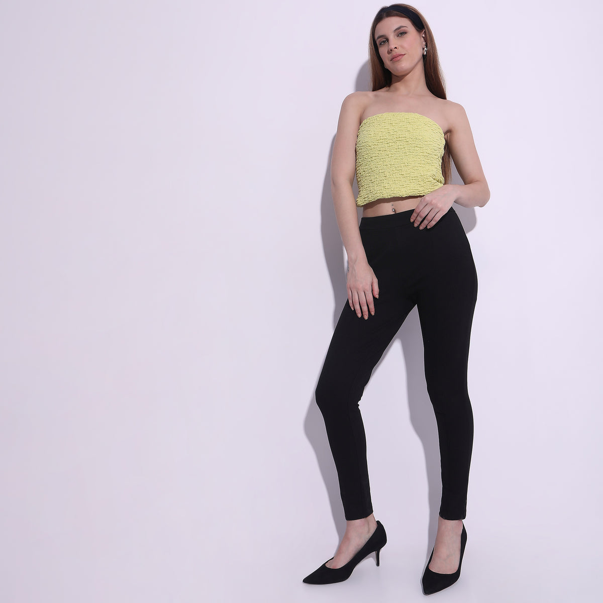 Skinny Fit Solid High Rise Jeggings