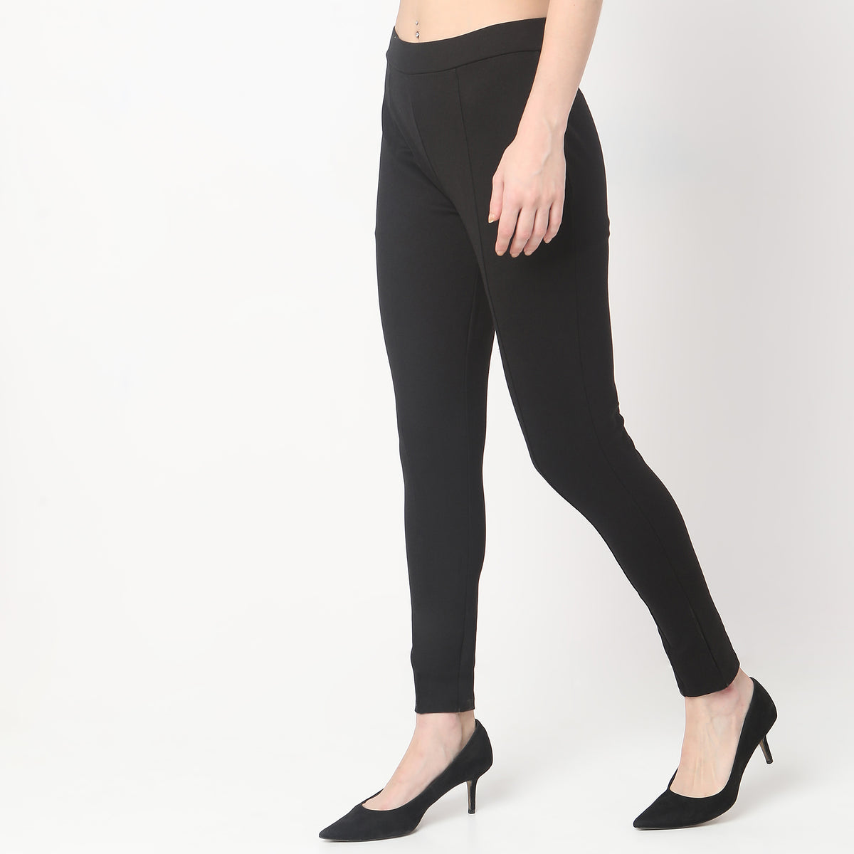 Skinny Fit Solid High Rise Jeggings