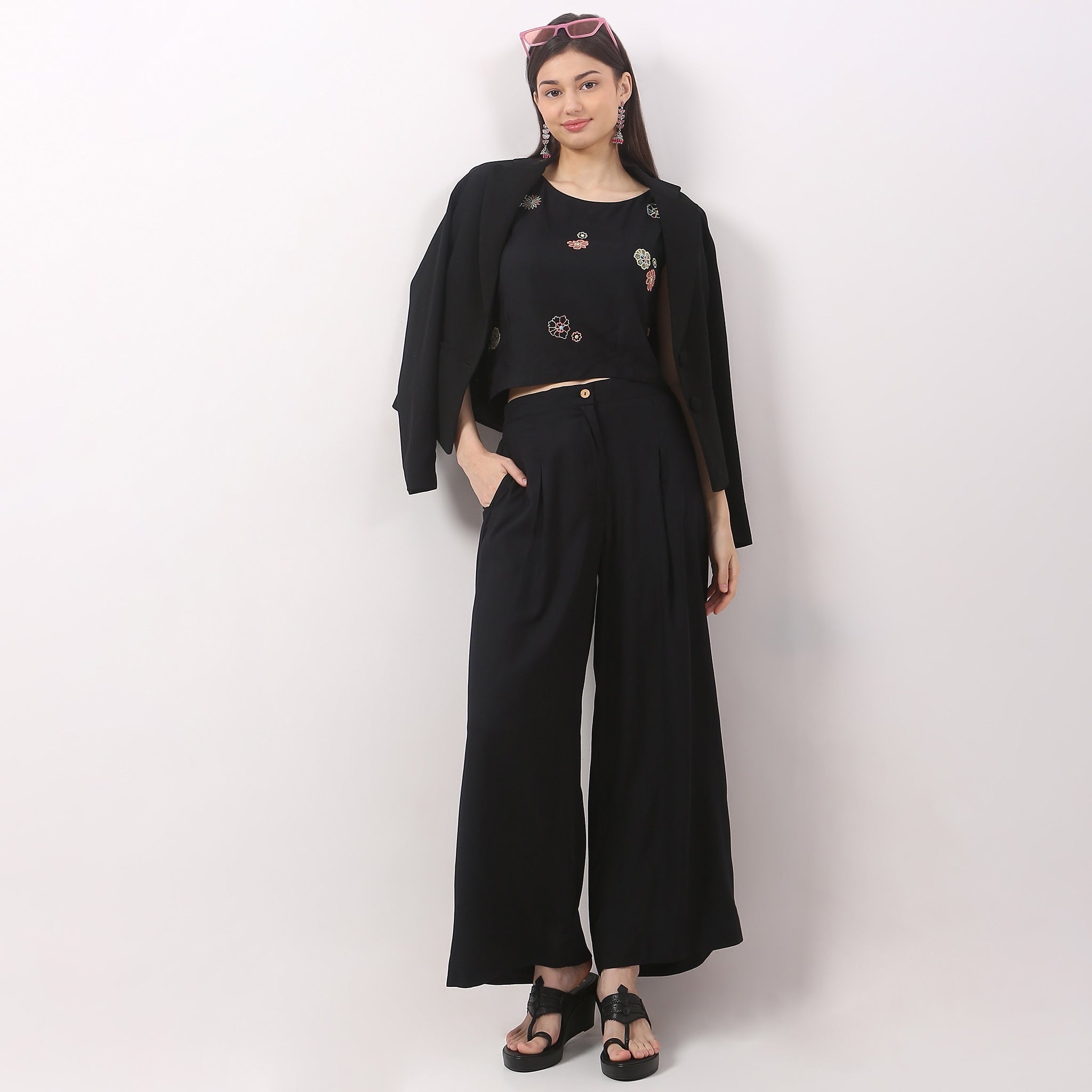 Flare Fit Solid Crop Top With Pant Co-Ords – Style Union Flare Fit Solid Crop Top With Pant Co-Ords – Style Union