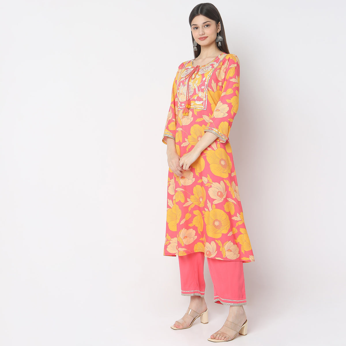 Regular Fit Printed Kurta with Pant & Dupatta Set