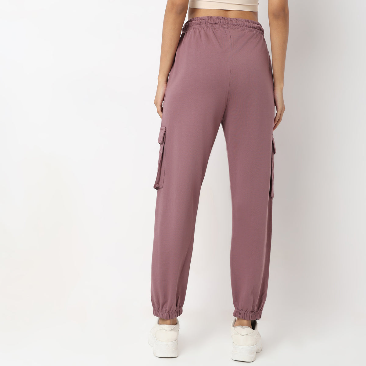 Regular Fit Embroidered High Rise Joggers