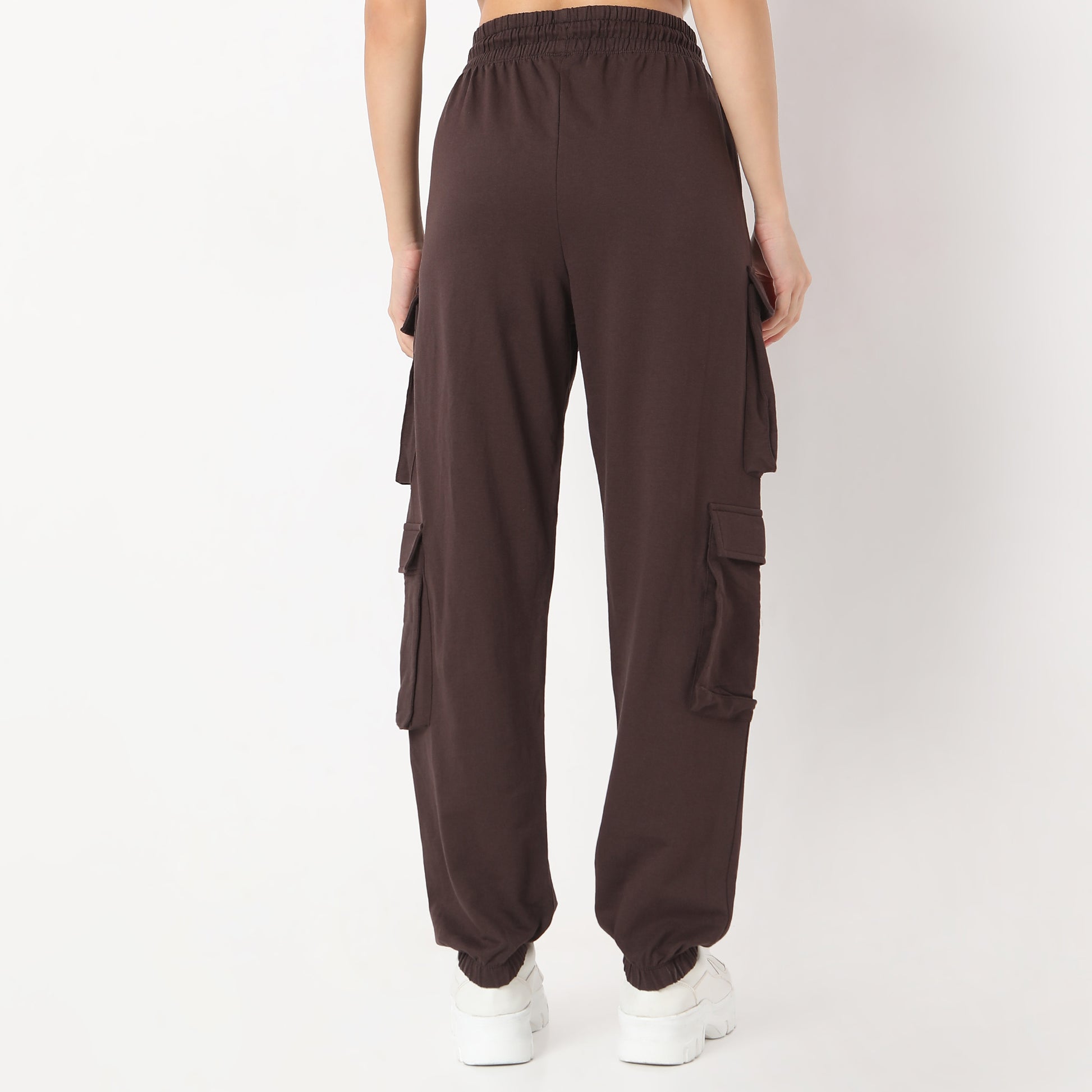 Regular Fit Solid Mid Rise Joggers