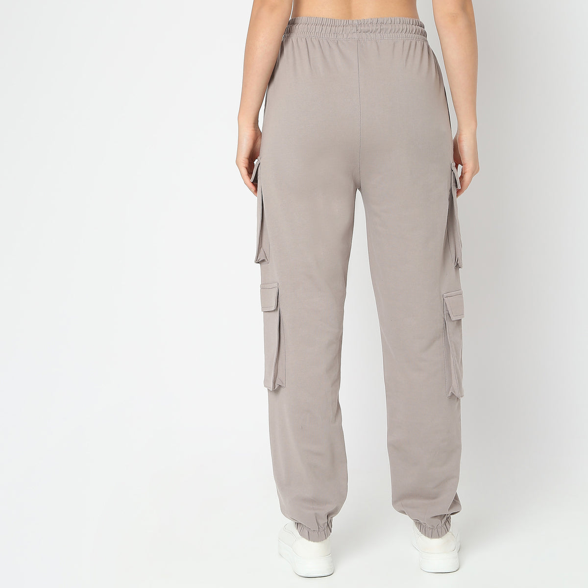 Regular Fit Solid Mid Rise Joggers