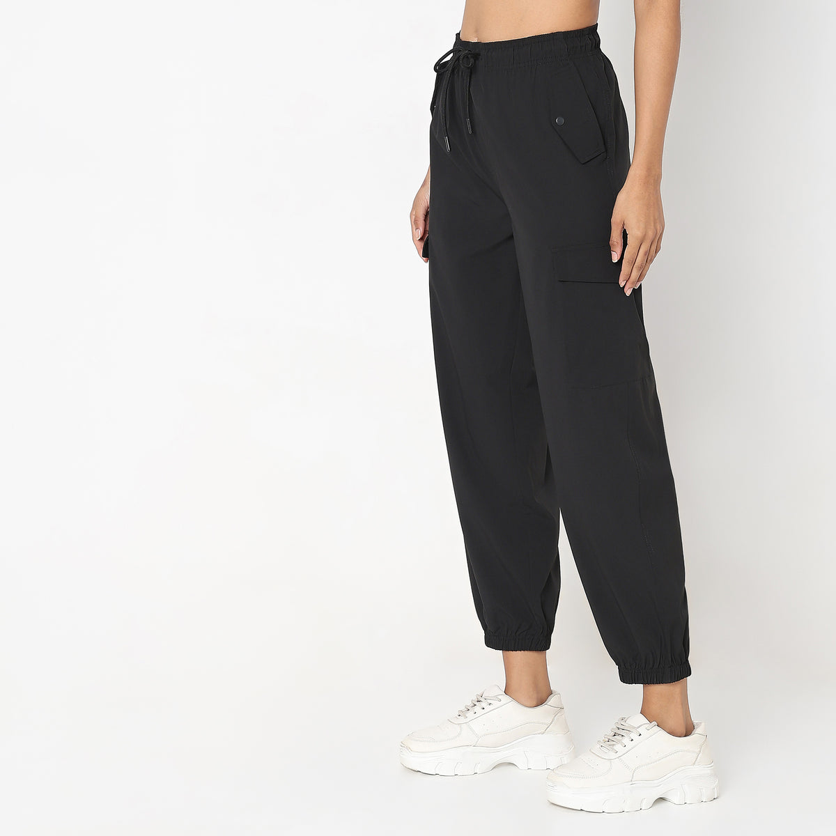 Solid Ribbed Joggers