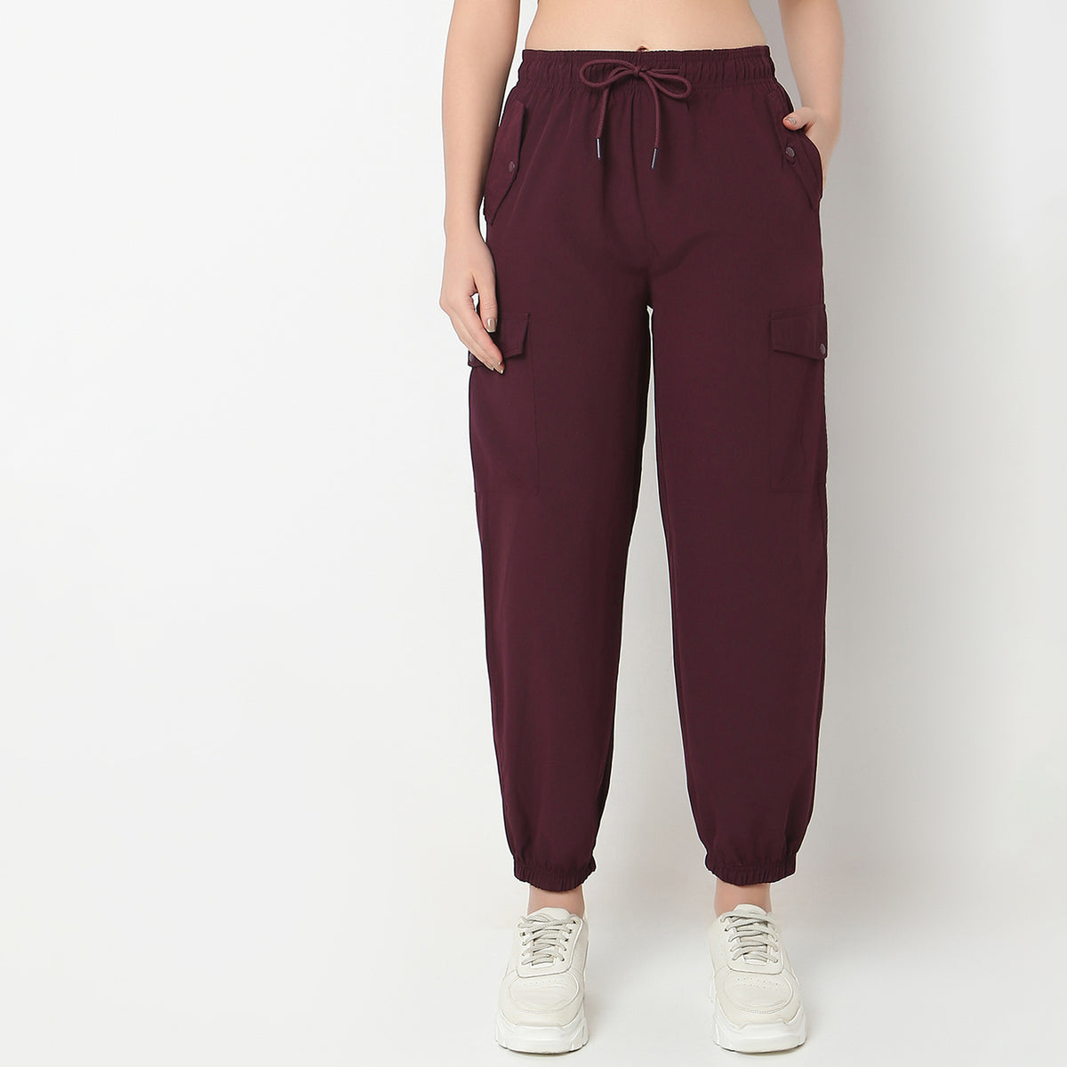 Solid Ribbed Joggers