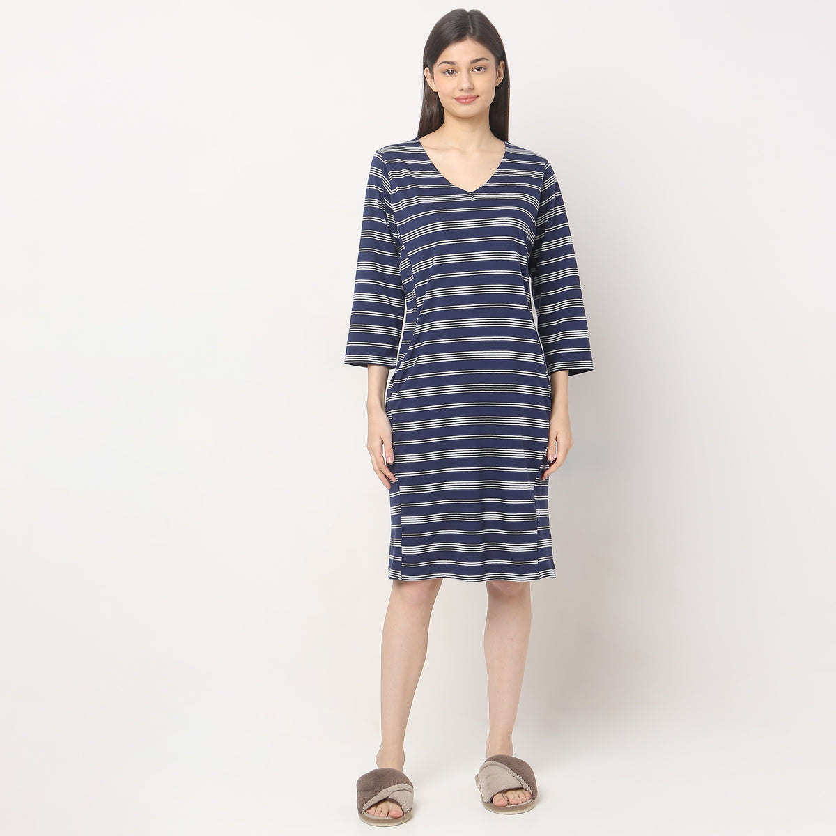 Regular Fit Striped Gown