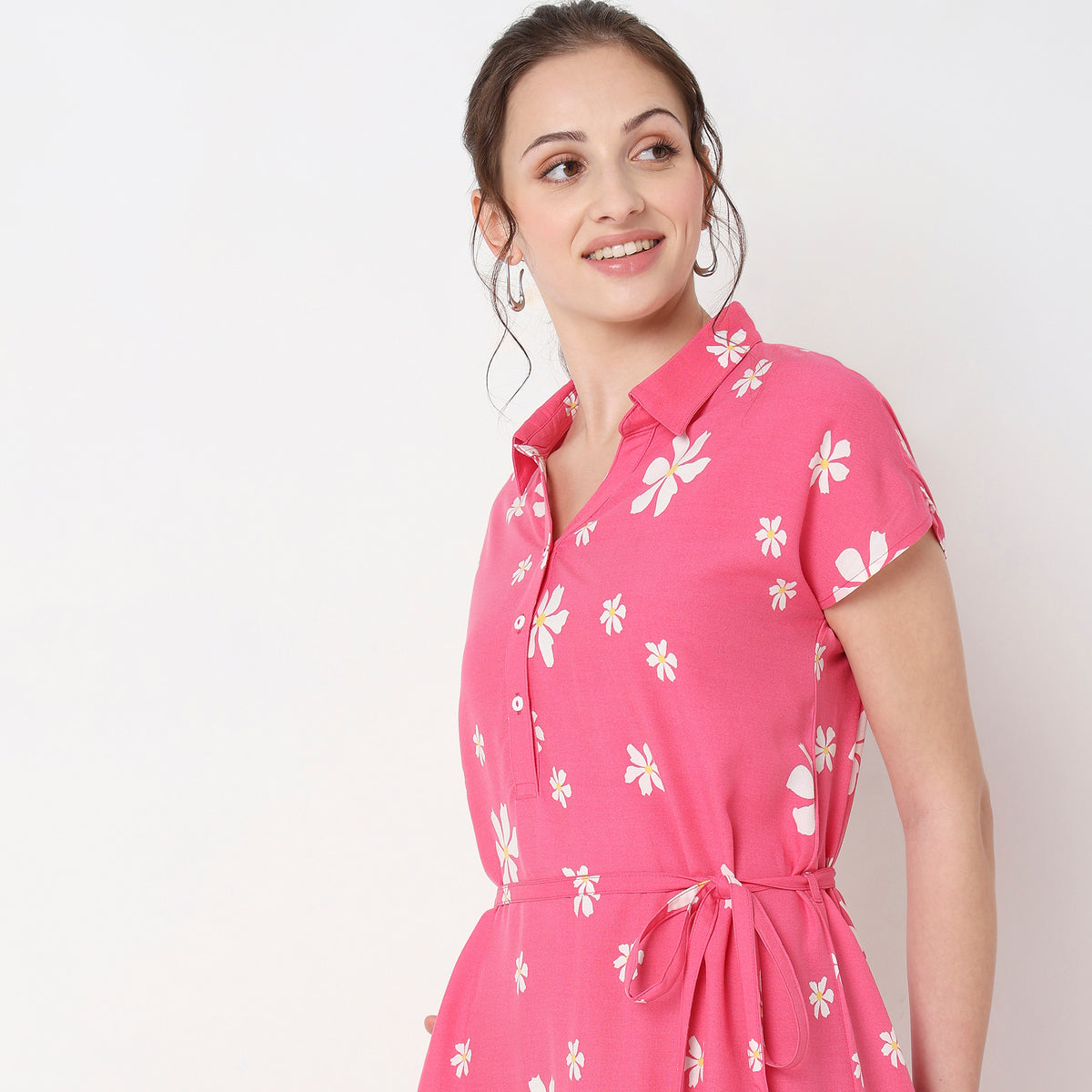 Regular Fit Floral Short Gown