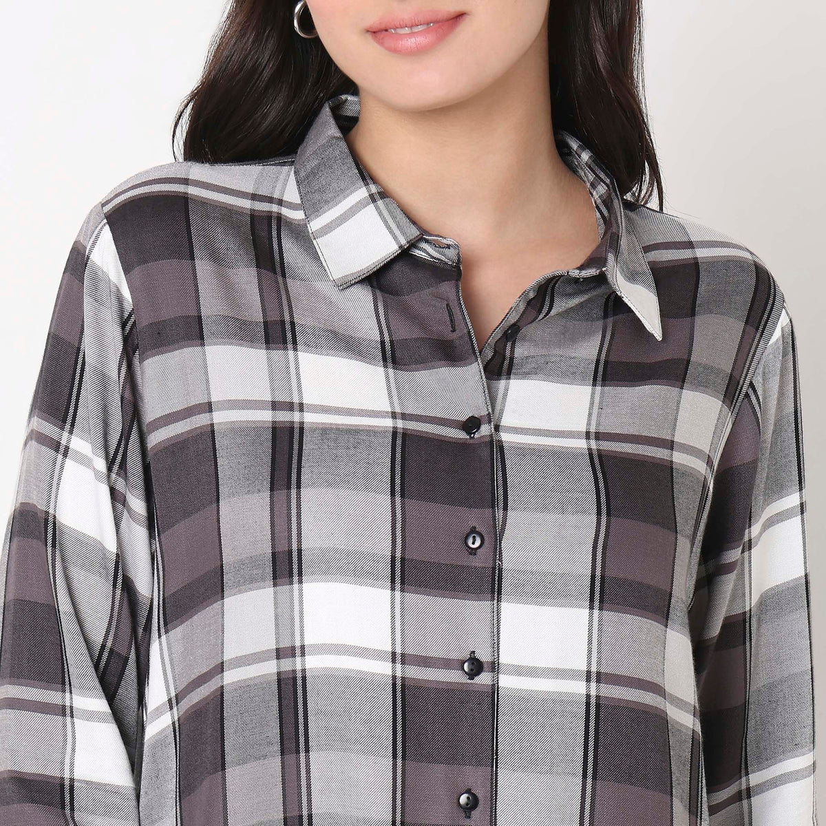 Regular Fit Checkered Gown