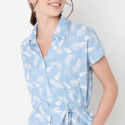 Regular Fit Floral Short Gown