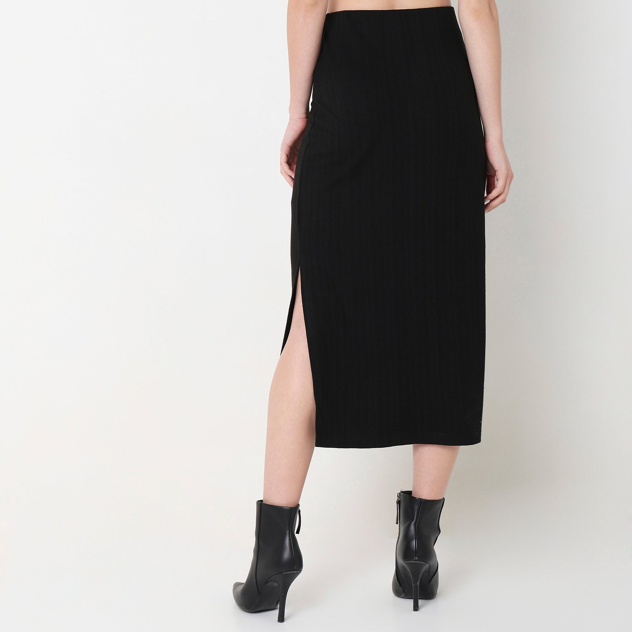 Slim Fit Structured High Rise Skirts