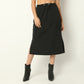 Regular Fit Solid Calf Length Mid Rise Skirt