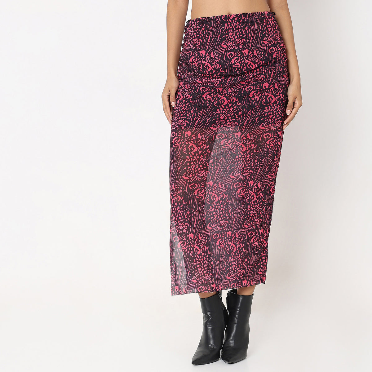 Slim Fit Printed High Rise Skirts