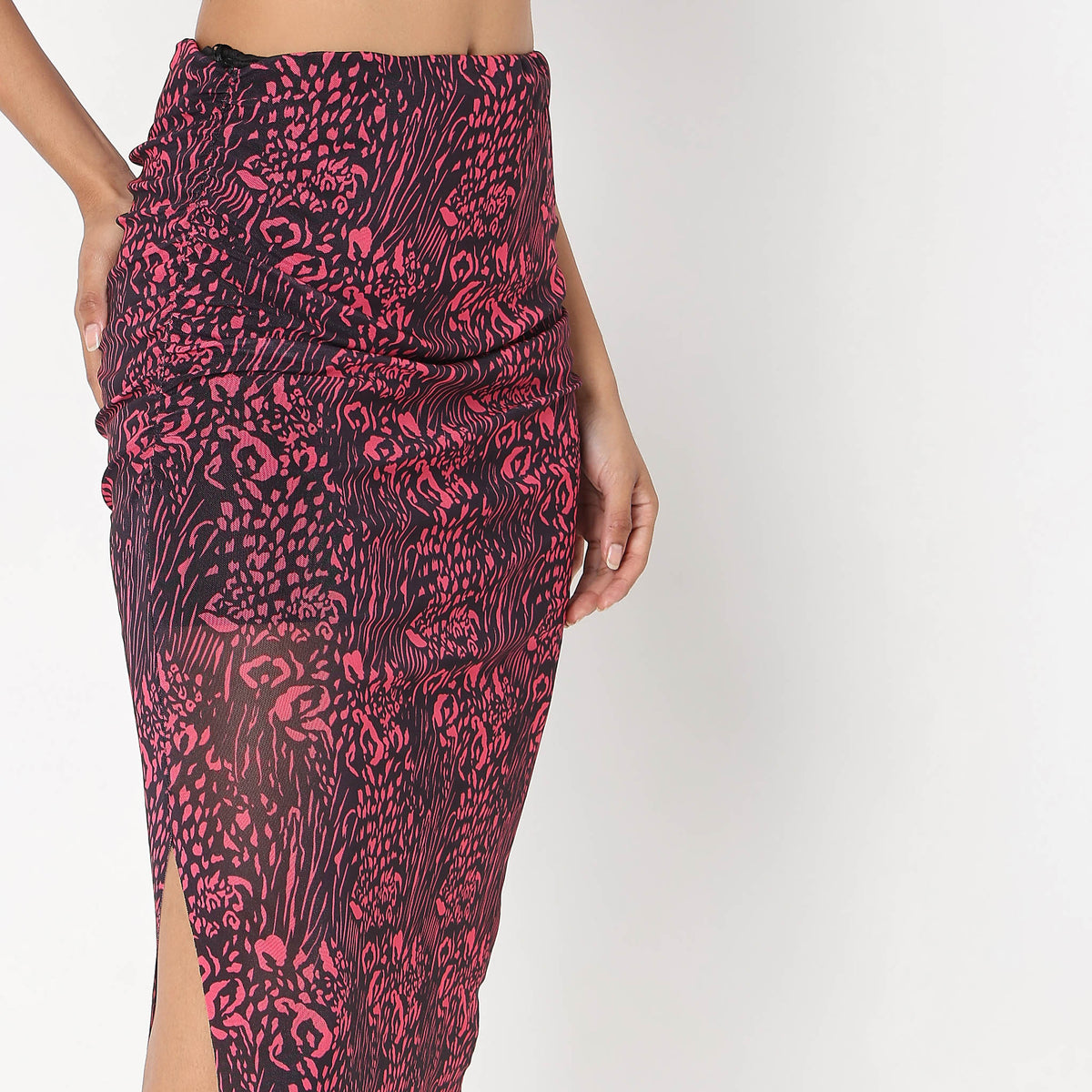 Slim Fit Printed High Rise Skirts